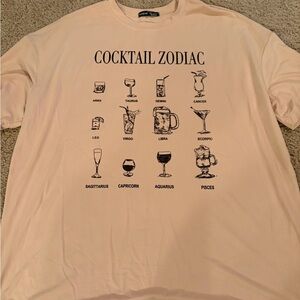 SHEIN Cream Cocktail Zodiac Tee